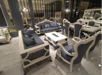 Designer Living room Set 2x Sofas, Stylish Armchair Luxury Living room Set