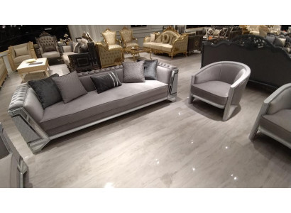 Design Modern Living room Set Sofa set 3+3+1+1 Gray Living room furniture set