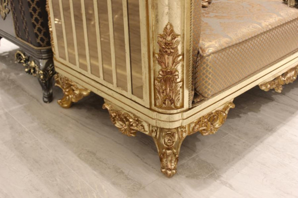 Sofa set 3+3 Seater Living room Set Design Sofa Gold Chesterfield Textile new