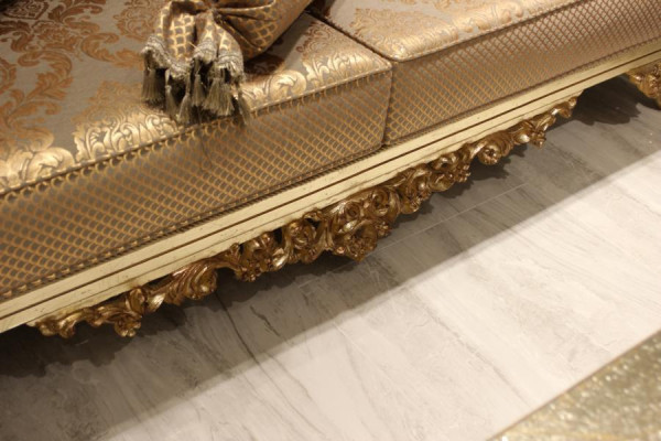 Sofa set 3+3 Seater Living room Set Design Sofa Gold Chesterfield Textile new