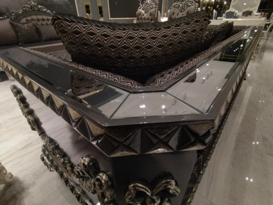 Comfortable living room set Suite 3+1+1 and new luxury 2x armchair brown