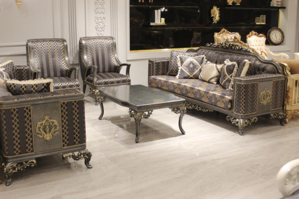 Luxurious 3-piece sofa set set sofa 3 seater relax 2x armchair deluxe