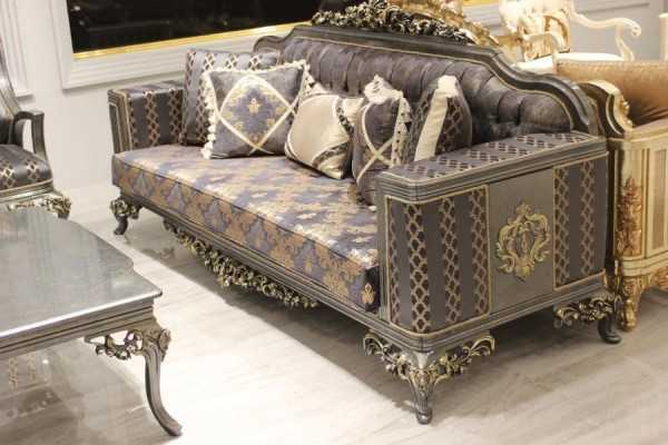 Luxurious 3-piece sofa set set sofa 3 seater relax 2x armchair deluxe