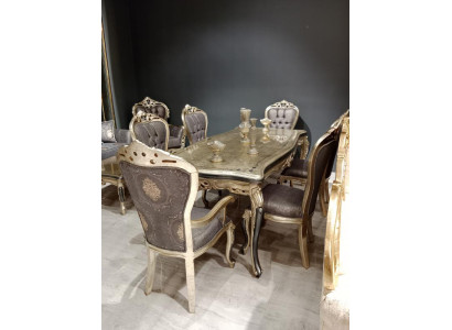 Modern Dining room Furniture luxurious Dining table + 6x Chairs Table Chairs