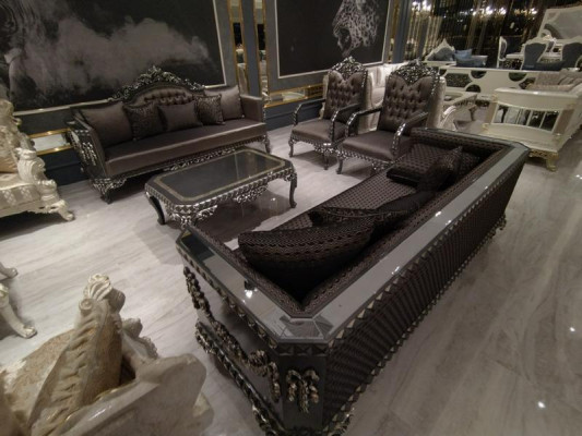 Deluxe Living room Suite Sofa and Armchair Premium Sofa and Armchair new Braun