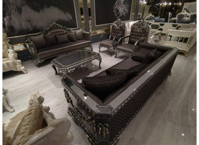 Deluxe Living room Suite Sofa and Armchair Premium Sofa and Armchair new Braun