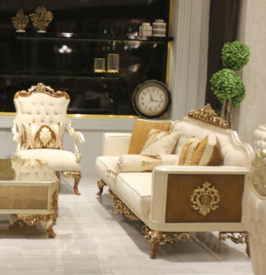 Elegant living room furniture set luxurious sofa comfortable armchair set with 2