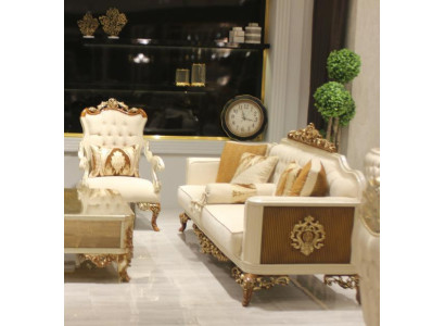 Elegant living room furniture set luxurious sofa comfortable armchair set with 2