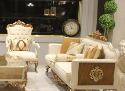 Elegant living room furniture set luxurious sofa comfortable armchair set with 2