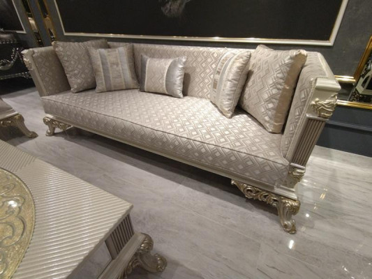 Elaborate Living room Sofa 3 Seater Living room Furniture Deluxe Sofa Beige new