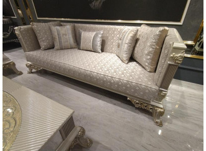 Elaborate Living room Sofa 3 Seater Living room Furniture Deluxe Sofa Beige new
