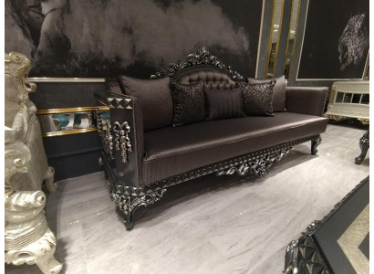 Elegant three-seater sofa modern 3 seater stylish sofa 3 seater brown