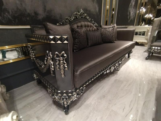 Elegant three-seater sofa modern 3 seater stylish sofa 3 seater brown