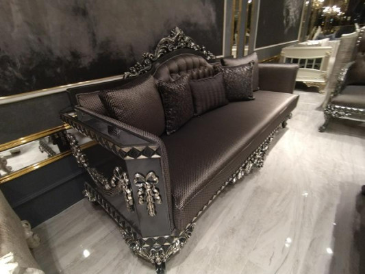 Elegant three-seater sofa modern 3 seater stylish sofa 3 seater brown