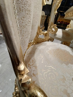 Chairs 4x Chairs Chair Group Upholstery Chairs Design Furniture Dining room Textile Chair
