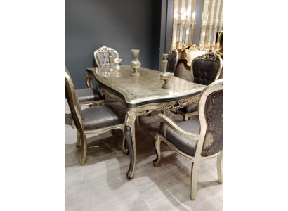 Designer Dining room Furniture Dining table from Wood Table Gold Space for 6 People