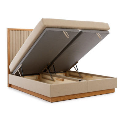 Brown-Beige Bedroom Bed Designer Beds Double Beds Textile Bed