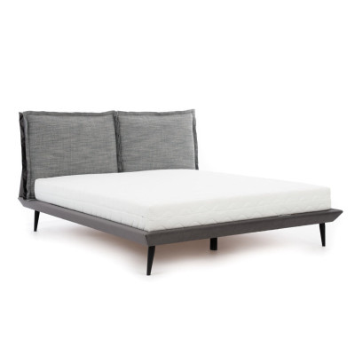 Stylish Bedroom Gray Bed 2x Bedside tables Luxury Beds 3pcs