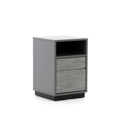 Stylish Bedroom Gray Bed 2x Bedside tables Luxury Beds 3pcs