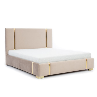 Complete e Bedroom Suite stainless steel Double bed Upholstery Bedside tables