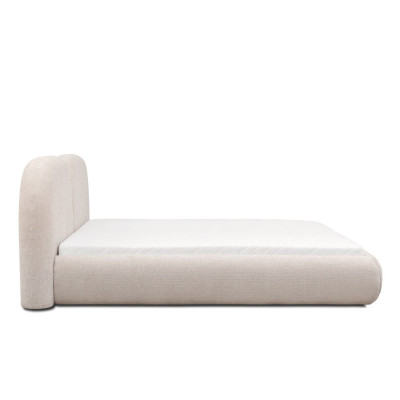 Beige Bedroom Double bed Round Textile Headboard Upholstered Beds new