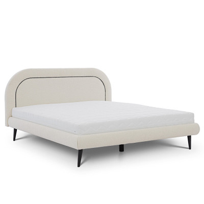 Bedroom Furniture White Bed Modern Textile Bed Upholstery Double bed