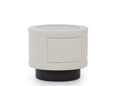 White Bedside table Bedroom Furniture Wooden frame Designer glass top