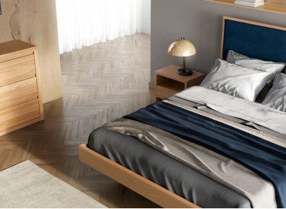 Bedroom Furniture 3 pcs. Set Bed Solid wood Bedside tables 2x Beds Real Wood