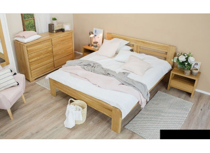 Bedroom Furniture Set Bed Solid wood Bedside tables 2x Beds Real Wood 3pcs.