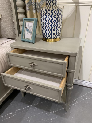 Bedside table Design Side Tables Sleep Room Wood Consoles Furniture Luxury Gray