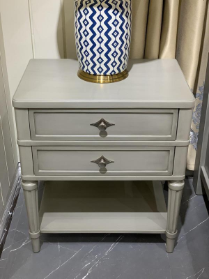 Bedside table Design Side Tables Sleep Room Wood Consoles Furniture Luxury Gray