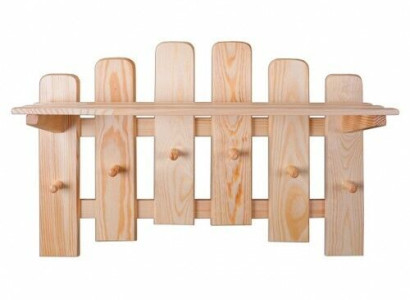Wardrobe panel wall coat rack 6 hooks 70x48 cm hallway coat rack pine solid