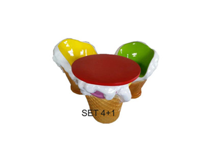 Ice Cream Furniture Table 4 Chairs Ice Cream Parlor Dining Suite Armchair Tables 5er