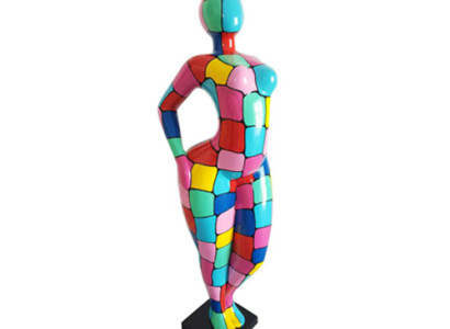 Abstract Figure Statue Colorful Painted Statues Sculptures 130cm XXL Statue Plastic