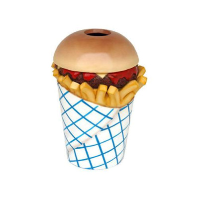 Sculpture Fast Food Garbage Bin Bucket Bucket Restaurant Statue Figures Gastronomy