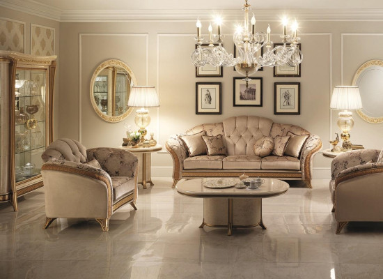 Sofa set 3+2+1 Seater Living landscape Sofa Couch Arredoclassic Suite Sofas