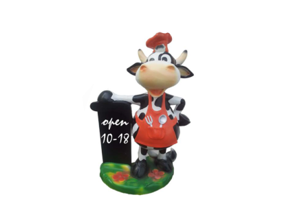 Modern Figure Cow Cattle Plastic Sculpture Statues Figures Decoration Calf 55cm