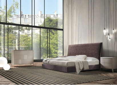 Bed + 2x Bedside table 3 pcs. Bedroom Set Design Modern Luxury Italy Furniture new