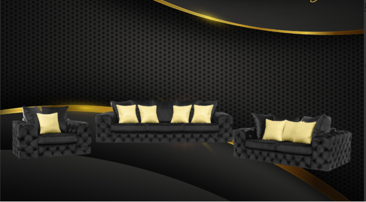 Chesterfield Design Living room Sofa set Furniture Couch 321 Seater