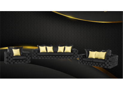 Chesterfield Design Living room Sofa set Furniture Couch 321 Seater