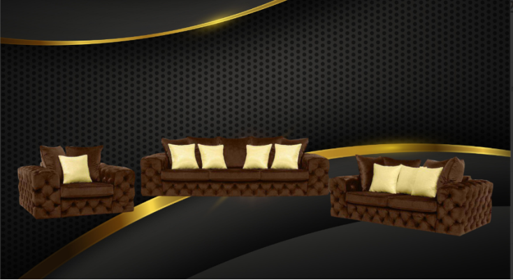 Chesterfield Design Living room Sofa set Furniture Couch 321 Seater