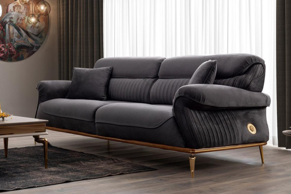 Modern Gray Color 3-Seater Sofa Comfort and style in one ensemble