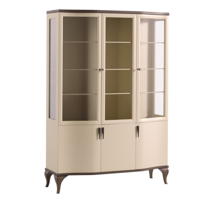 Showcases Glass Wardrobe Luxury Sideboard Display case Living room Beige Wood new