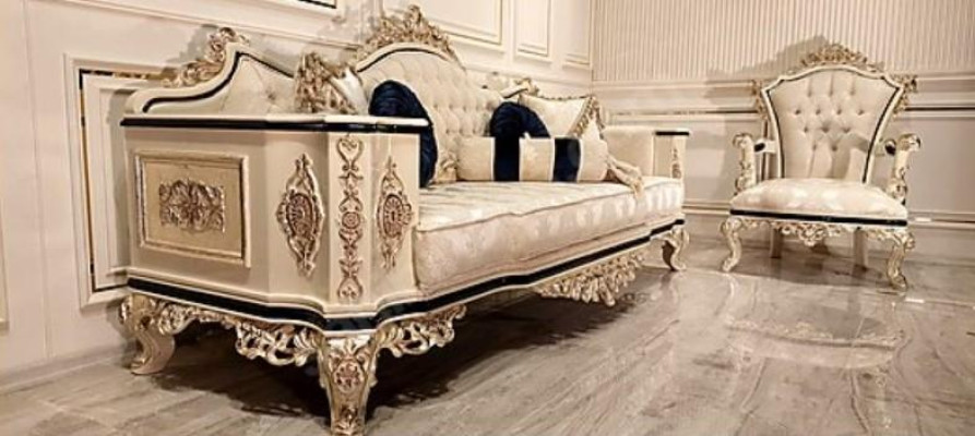 Chesterfield sofa set set 3+1 luxury 2-piece. Fabric sofa living room