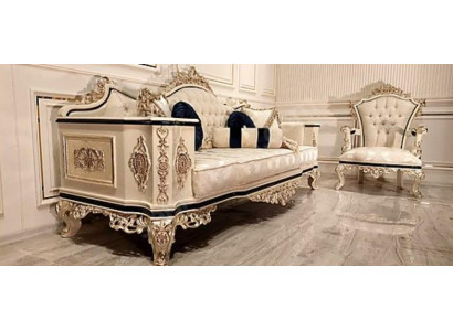 Chesterfield sofa set set 3+1 luxury 2-piece. Fabric sofa living room