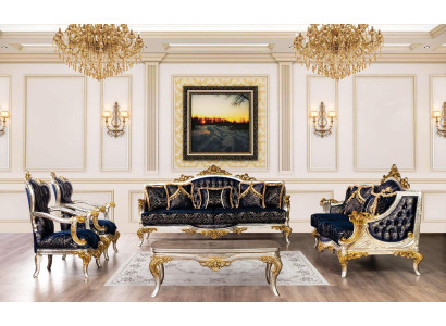 Royal Blue e Couch Sofa set Sofa set Coffee table Furniture 5-piece sofa