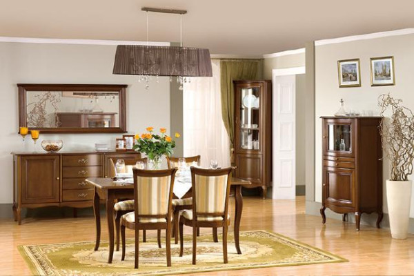 Classic Dining room Set Chest of drawers Table Chairs Display case Living room Set Italy new