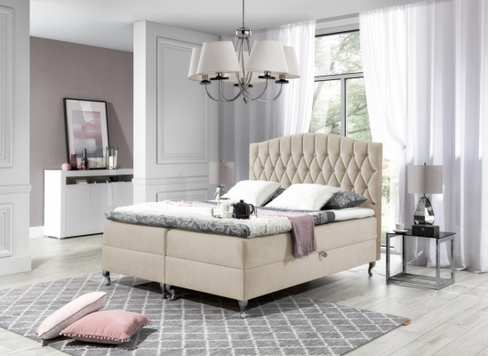 Double bed Marriage bed Bed frame Bed Upholstered bed Beds Box spring bed Polyester