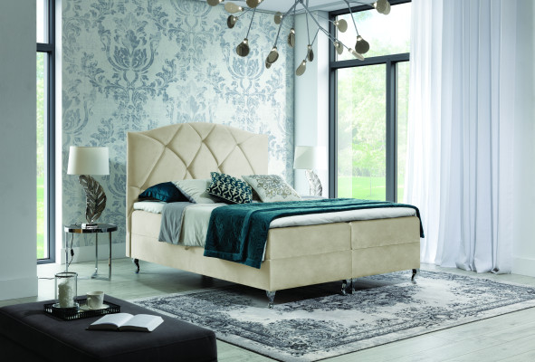 Chesterfield boxspring Bed Furniture Beds king size velvet hotel new Bedroom