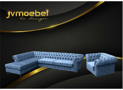Corner sofa Sofa Couch Upholstery Chesterfield Design Luxury Furniture Suite